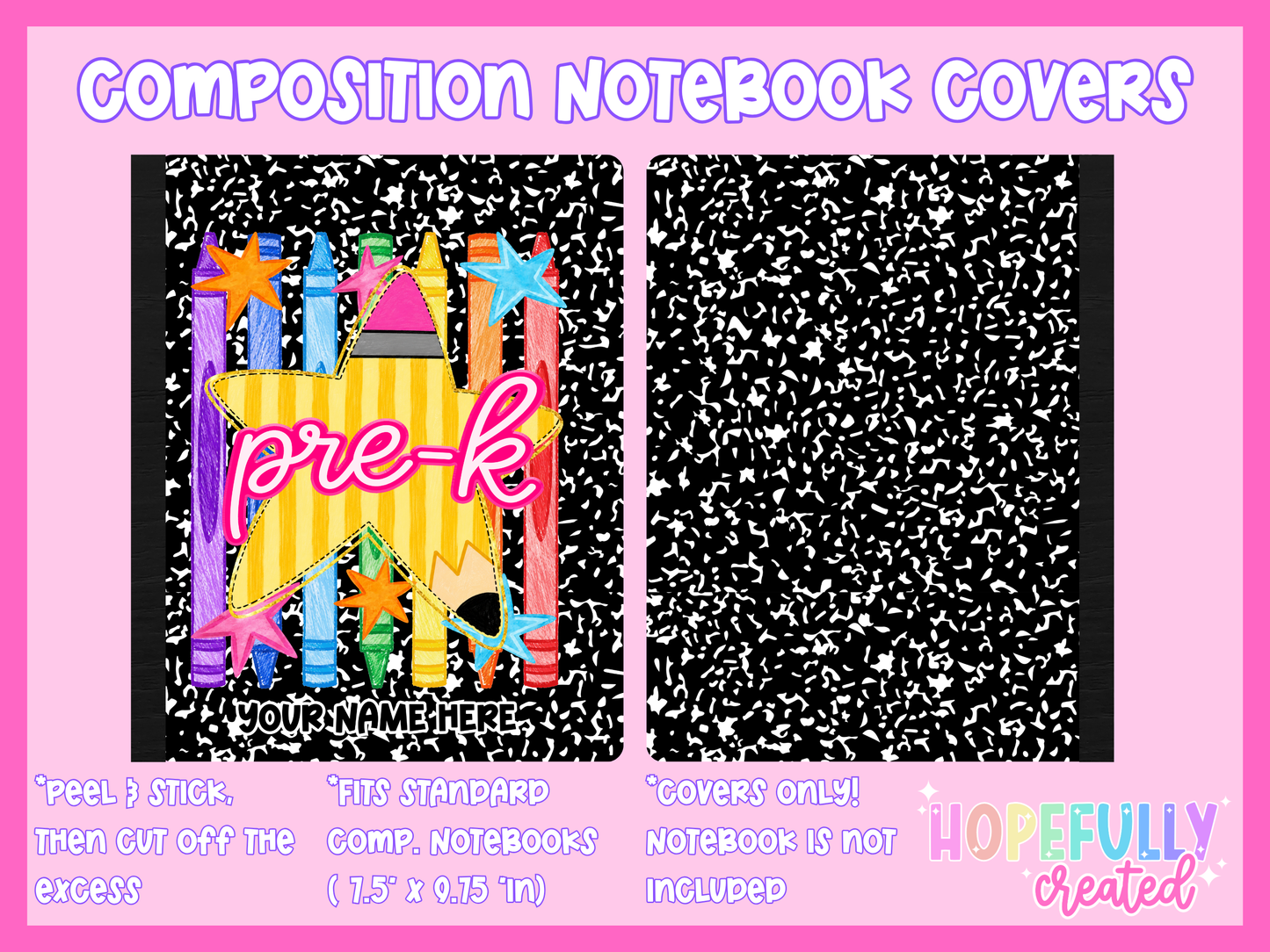 Pencil Star Composition Notebook Cover