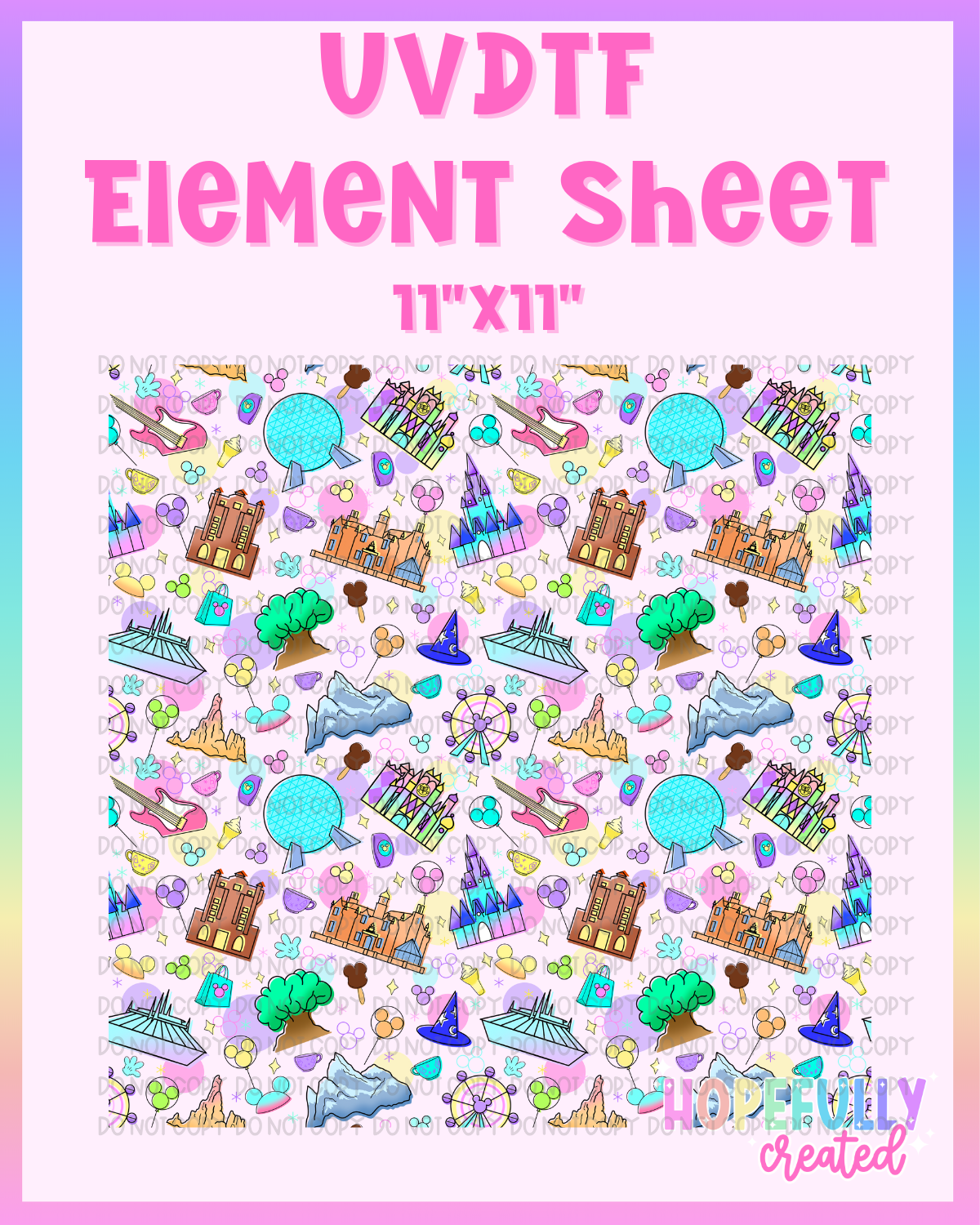 Magical Parks UVDTF Element Sheet