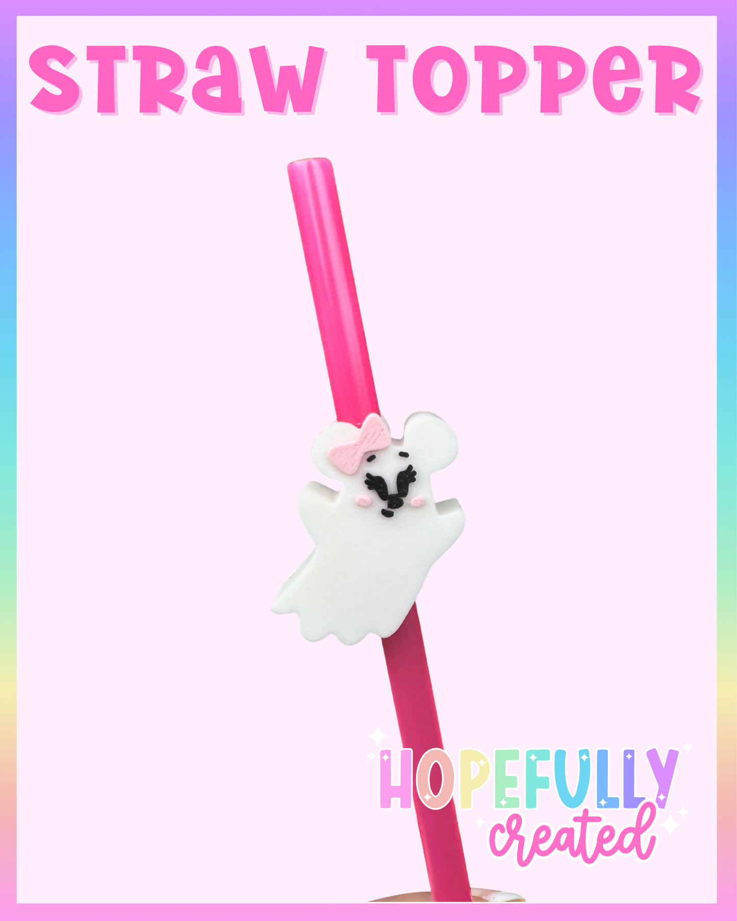 Girly Ghost Straw Topper