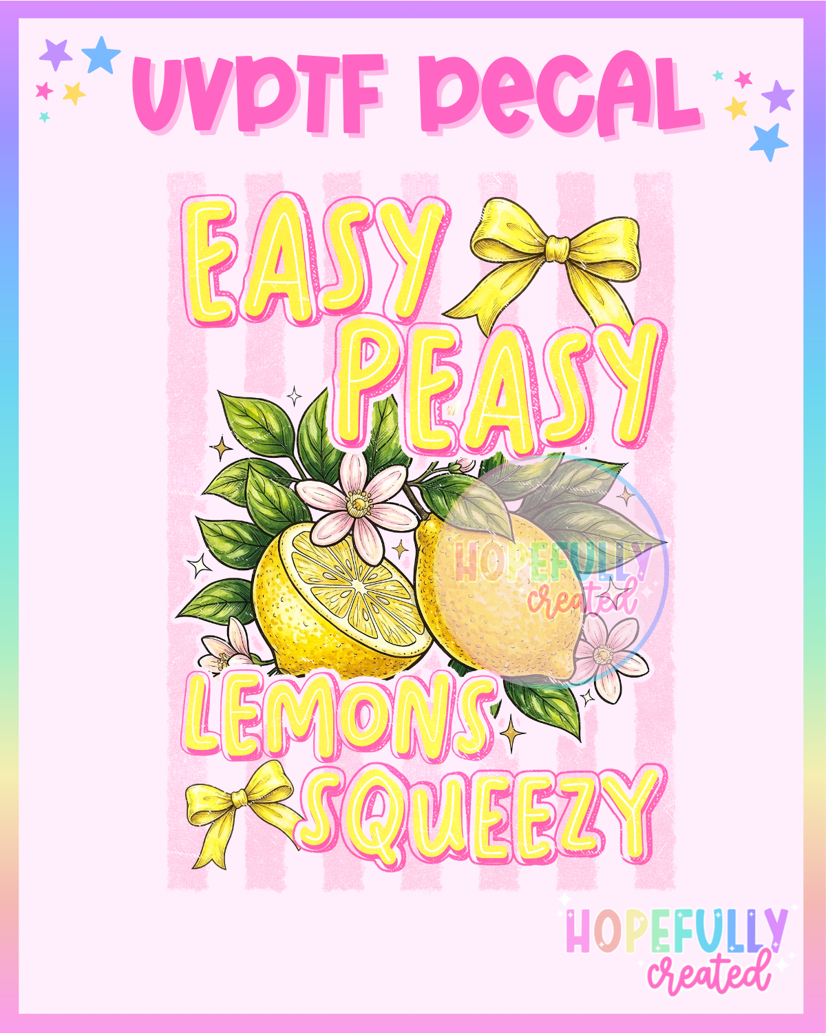 Easy Peasy UVDTF Decal