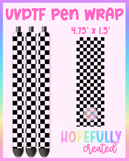 Black Checker (Small) UVDTF Pen Wrap