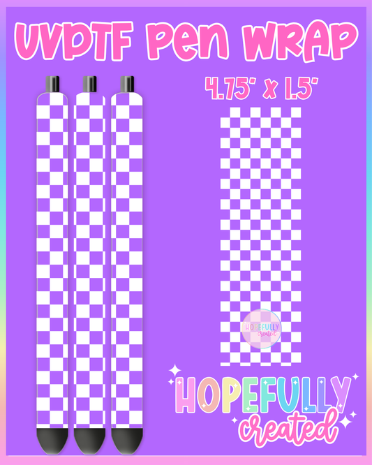 White Checker (Small) UVDTF Pen Wrap