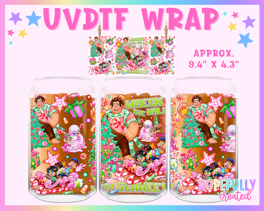Wreck It Christmas UVDTF Glass Can Wrap