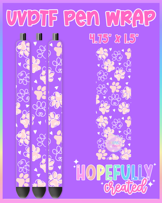 Paw Prints UVDTF Pen Wrap