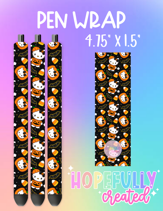 Pumpkin Kitty Pen Wrap-1493 VIP Holiday