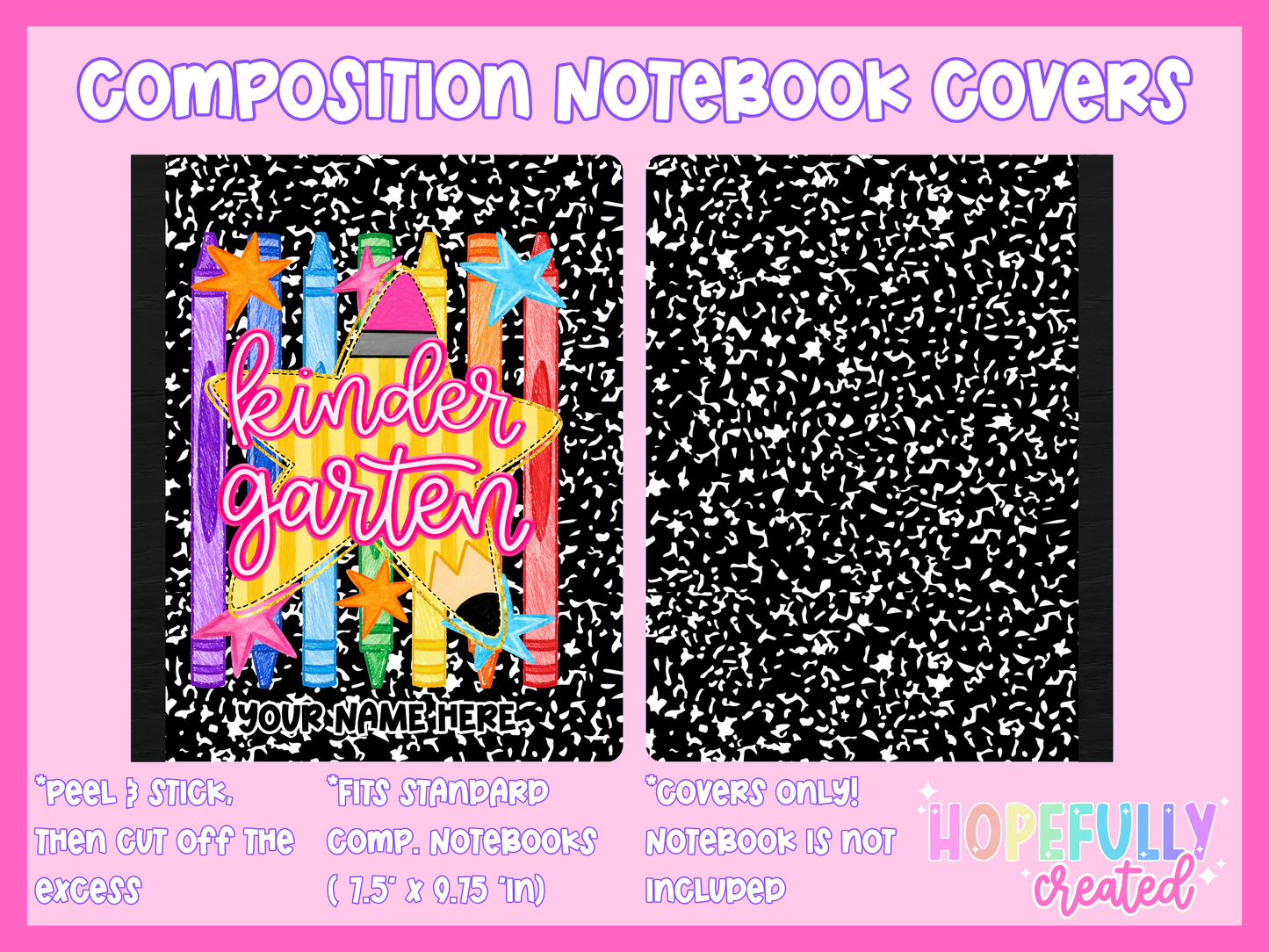 Pencil Star Composition Notebook Cover