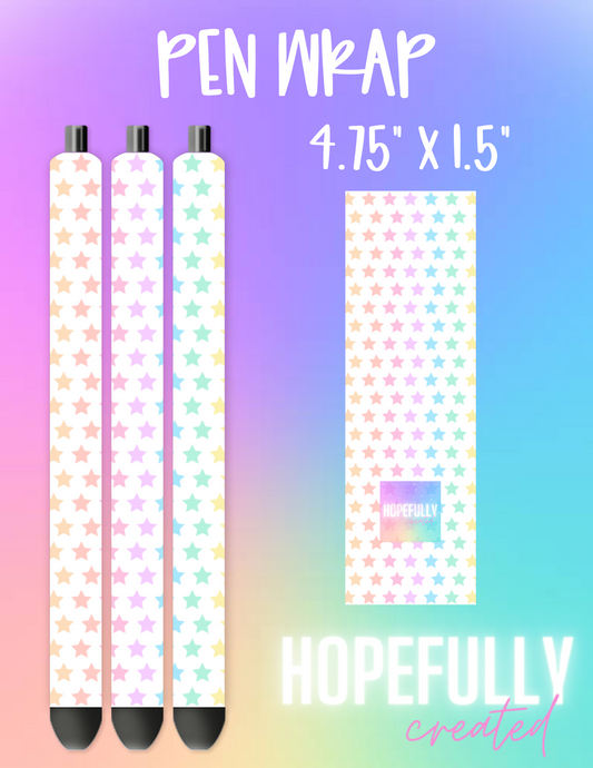 Pastel Stars Pen Wrap-290