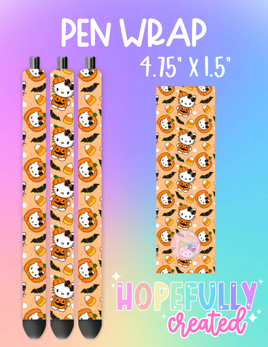 Pumpkin Kitty Pen Wrap-1494 VIP Holiday