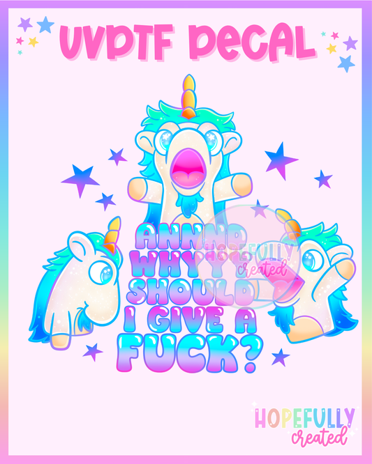 Unicorn UVDTF Decal