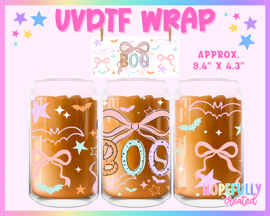 Boo Bow UVDTF Glass Can Wrap
