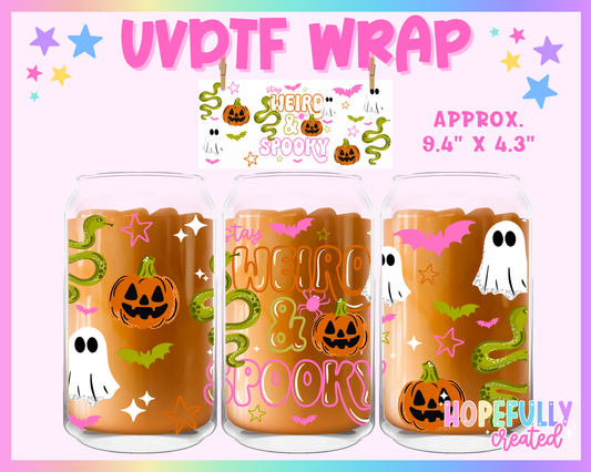 Weird & Spooky UVDTF Glass Can Wrap