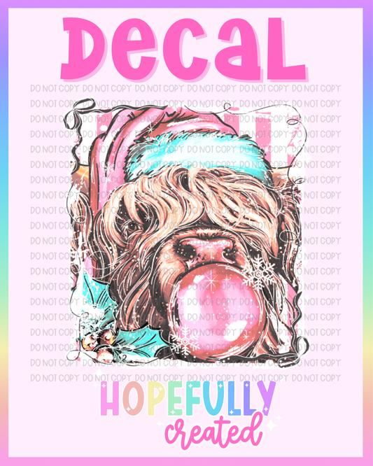 Christmas Cow Decal-1132