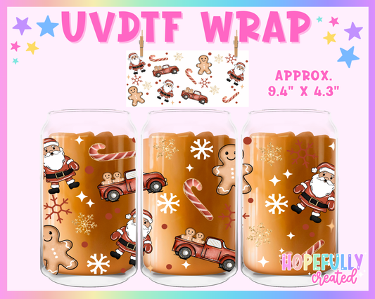 Santa Truck UVDTF Glass Can Wrap