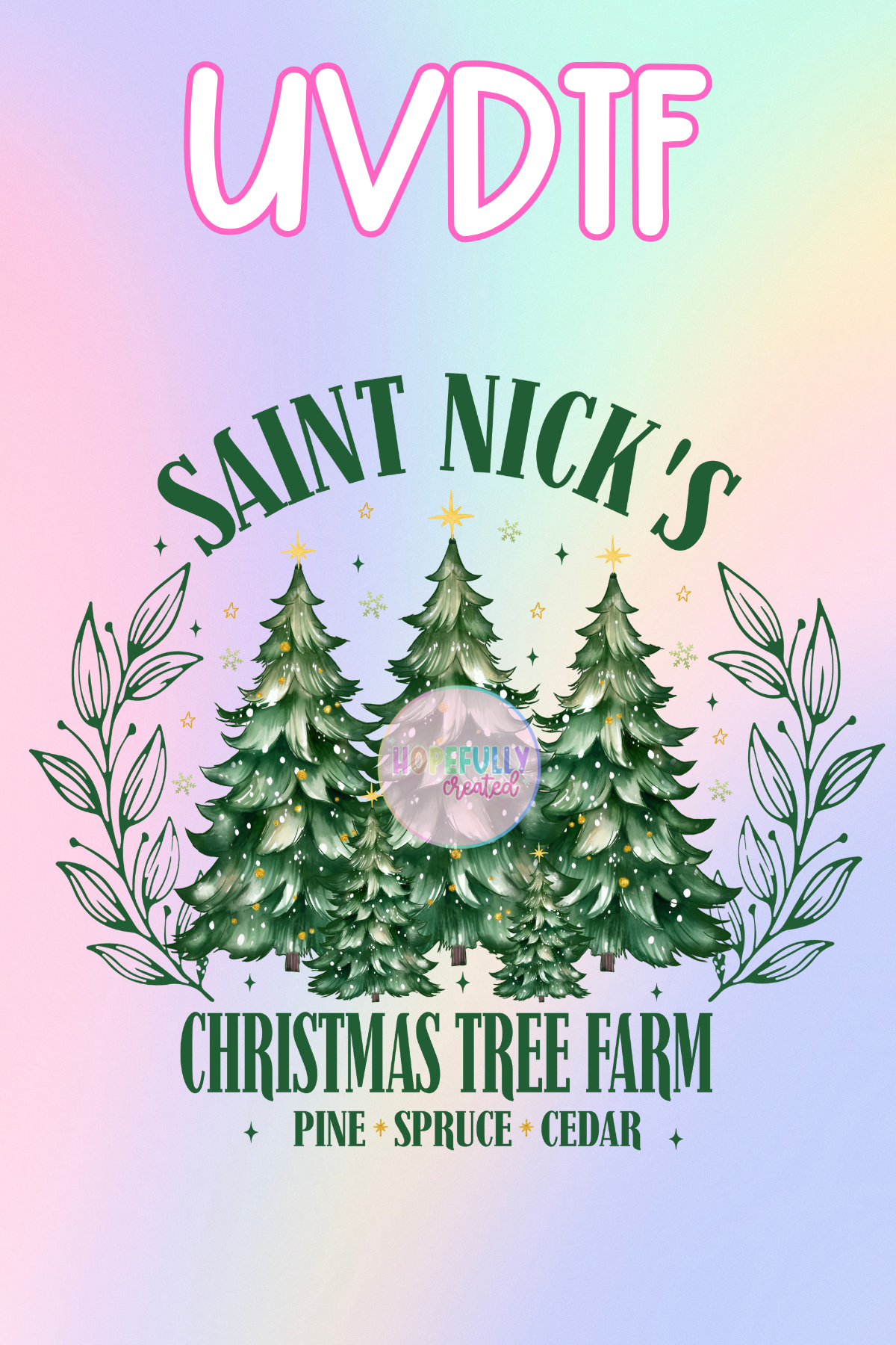 Christmas Tree Farm UVDTF Decal