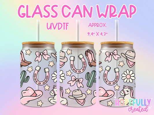 Cowgirl  UVDTF Glass Can Wrap