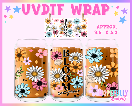 Bloom UVDTF Glass Can Wrap