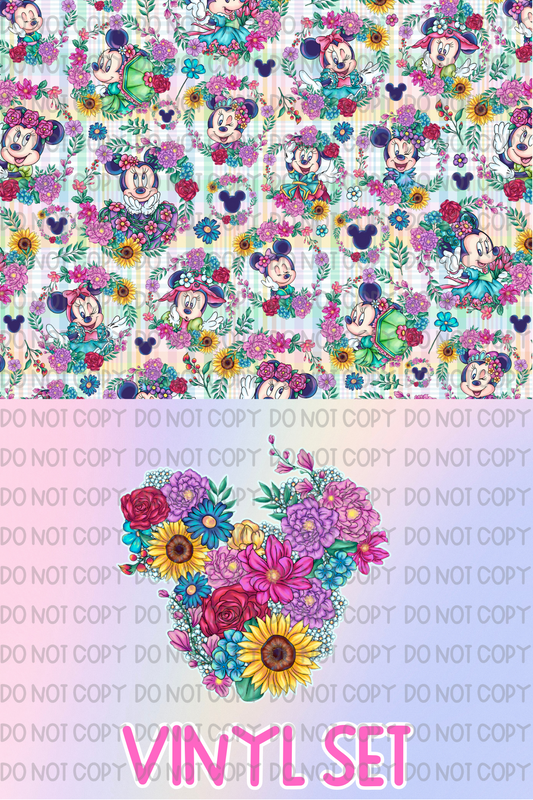 Floral Mouse Vinyl Set