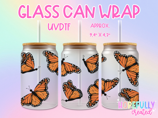 Butterfly UVDTF Glass Can Wrap
