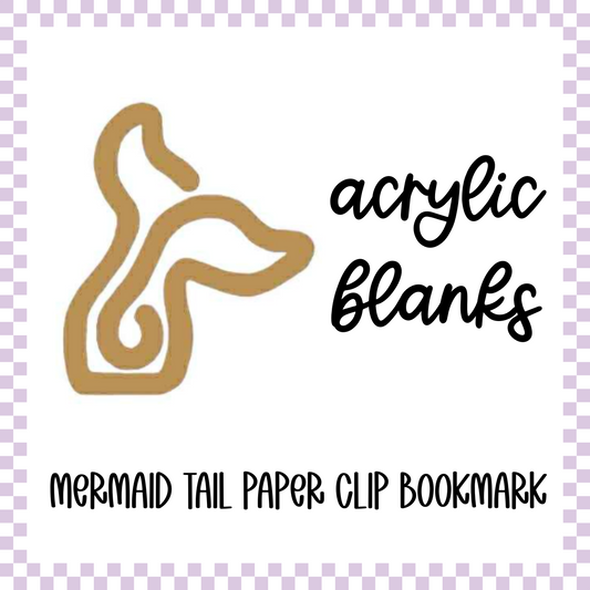 Acrylic Blank - Mermaid Tail Paper Clip Bookmark (3pc)