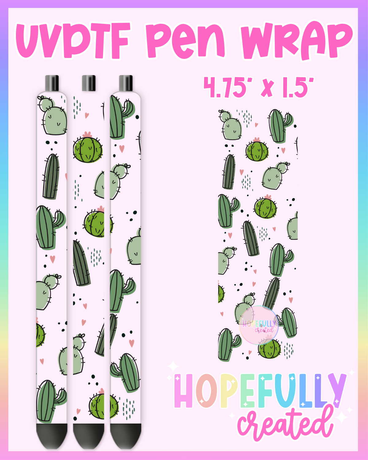 Succulents UVDTF Pen Wrap