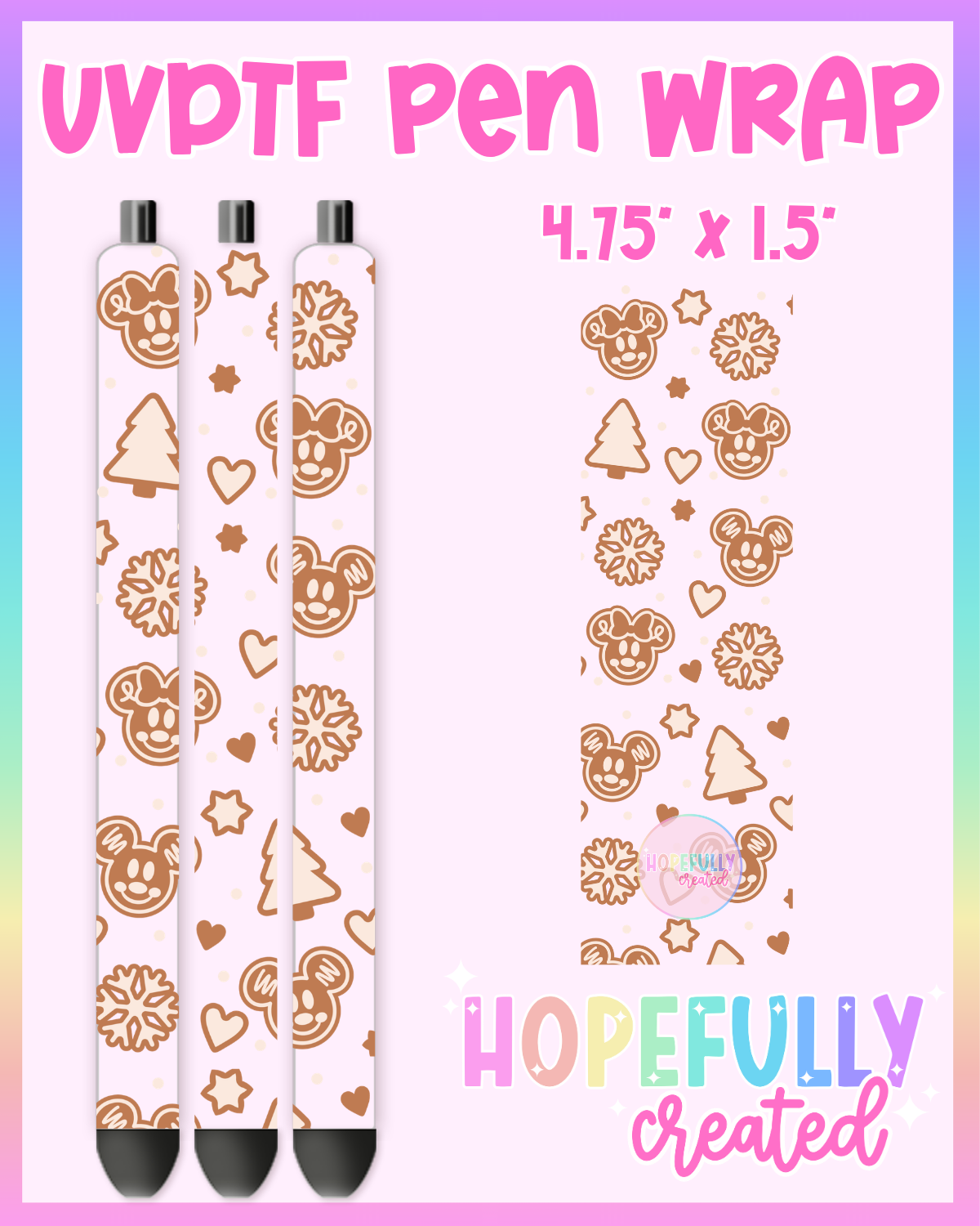 Mouse Gingerbread UVDTF Pen Wrap