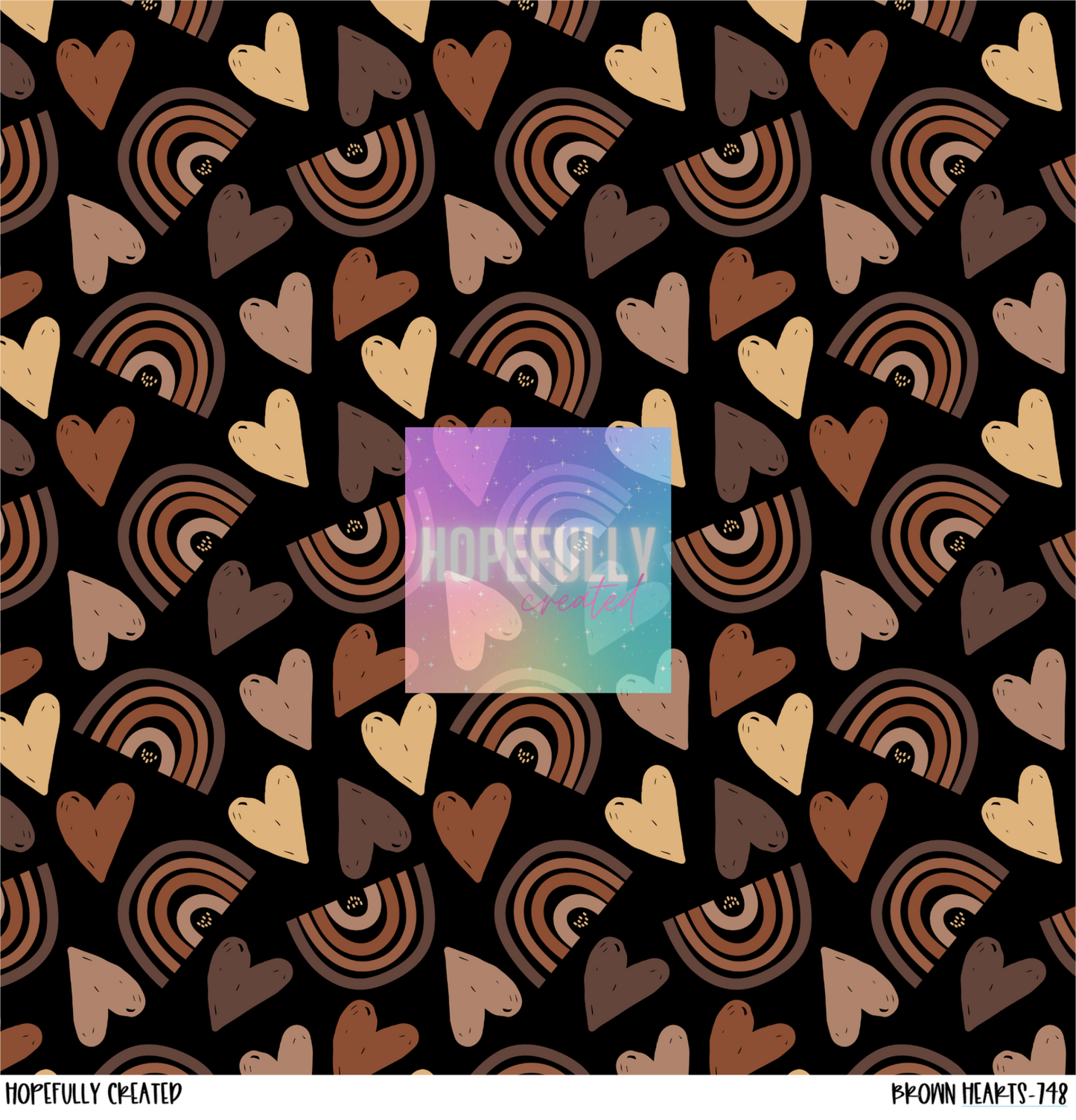 Brown Hearts 12x12 - 748