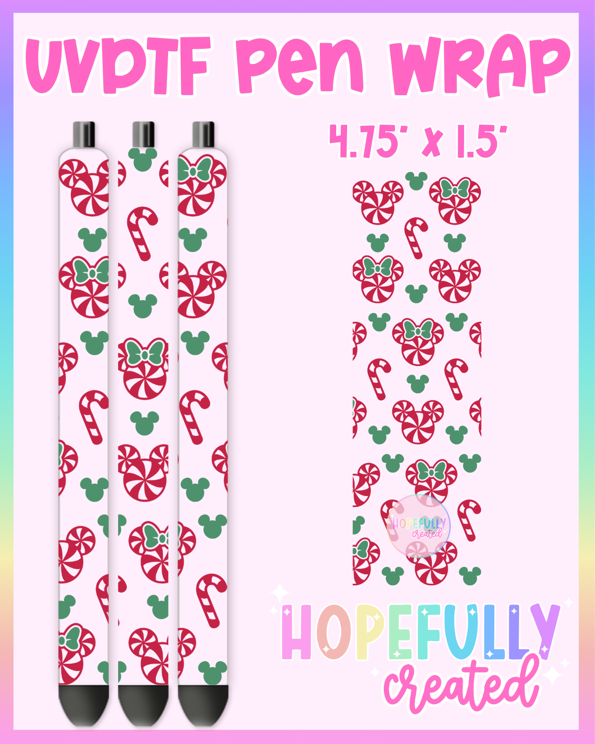 Mouse Peppermint UVDTF Pen Wrap