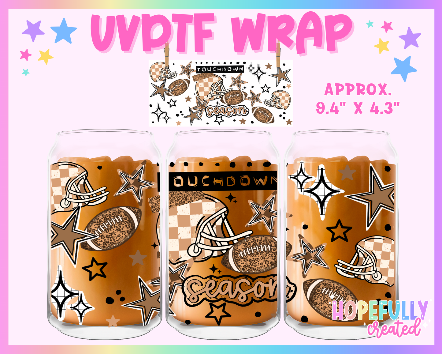 Touchdown Season UVDTF Glass Can Wrap