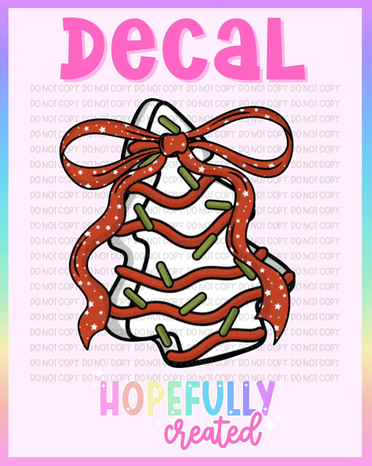 Christmas Tree Cake Decal-1143