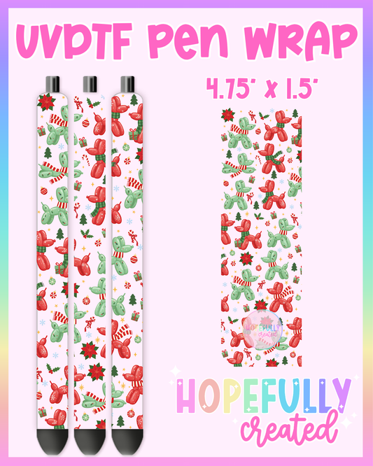 Christmas Balloon Dogs UVDTF Pen Wrap