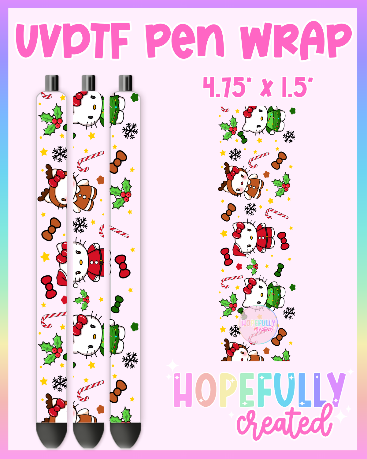 Christmas Kitty UVDTF Pen Wrap
