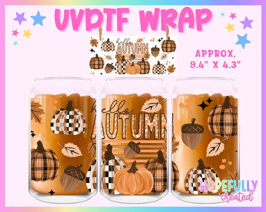 Hello Autumn UVDTF Glass Can Wrap