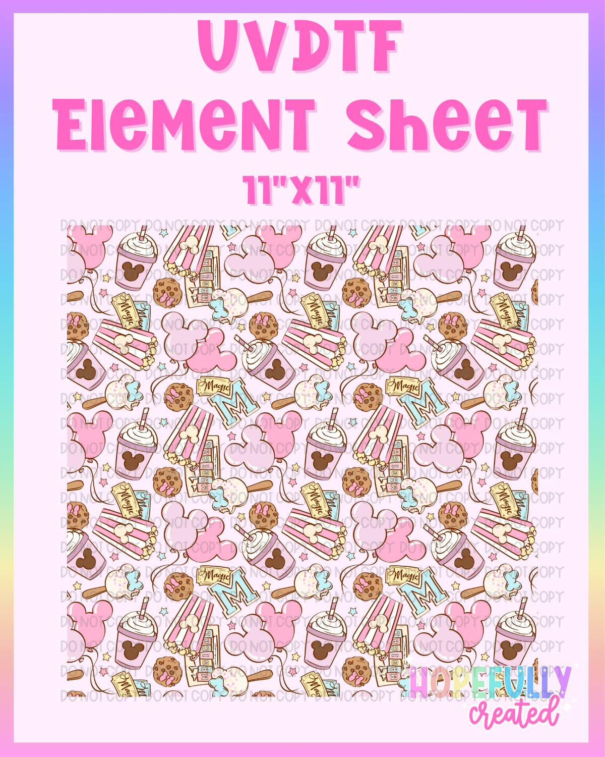 Park Snacks UVDTF Element Sheet **Discounted *READ DESCRIPTION*