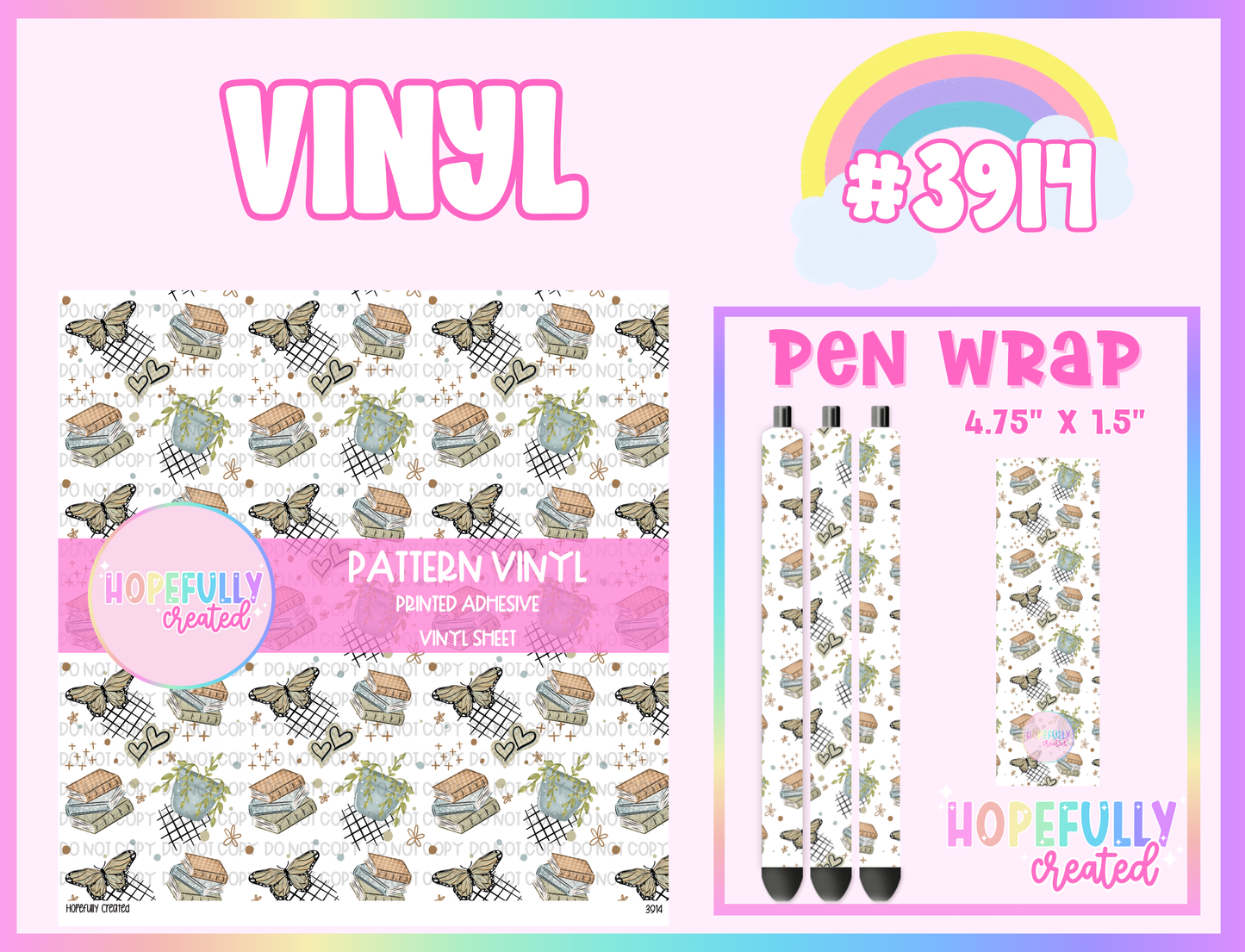 Butterfly & Books Vinyl Collection - 3914