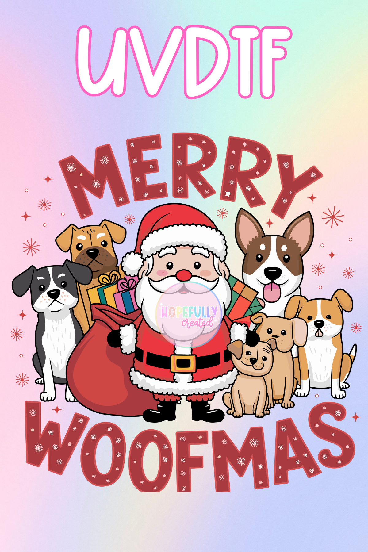 Merry Woofmas UVDTF Decal