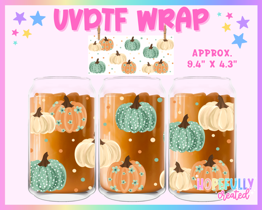Pumpkins UVDTF Glass Can Wrap