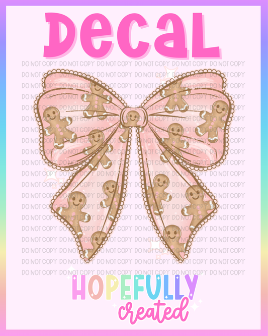Gingerbread Bow Decal-1149