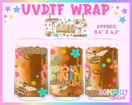 Spring Vibes UVDTF Glass Can Wrap