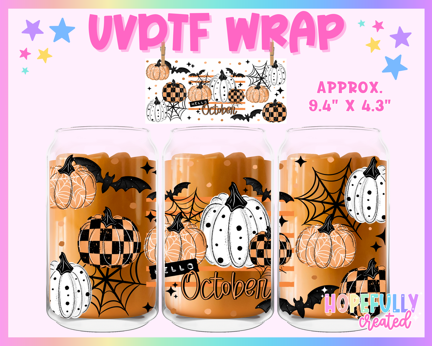 Hello October UVDTF Glass Can Wrap