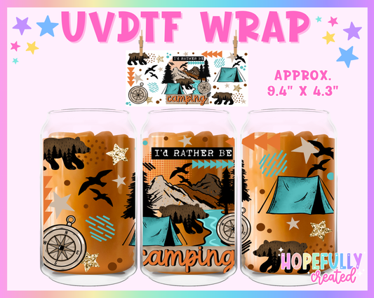 Camping UVDTF Glass Can Wrap