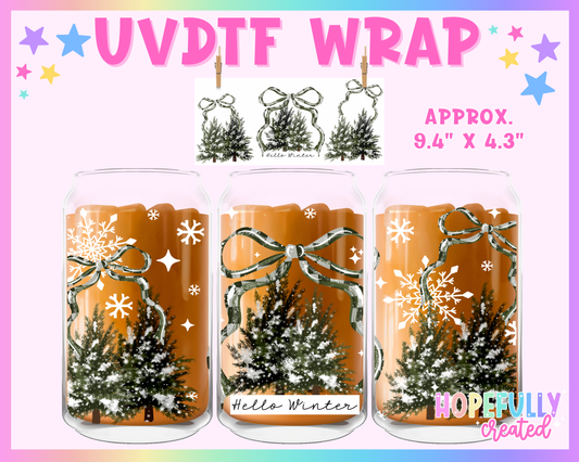 Hello Winter UVDTF Glass Can Wrap