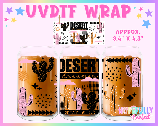 Desert Dreamer UVDTF Glass Can Wrap