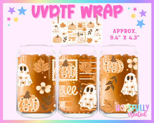 Fall Ghost UVDTF Glass Can Wrap