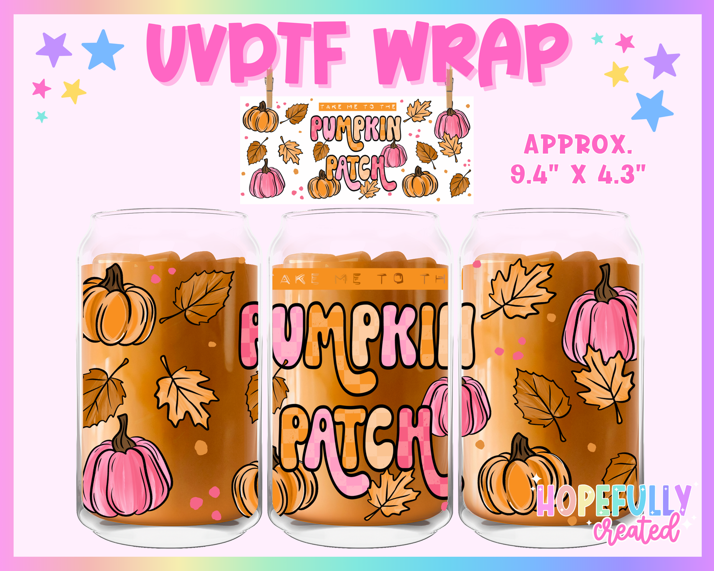 Pumpkin Patch UVDTF Glass Can Wrap