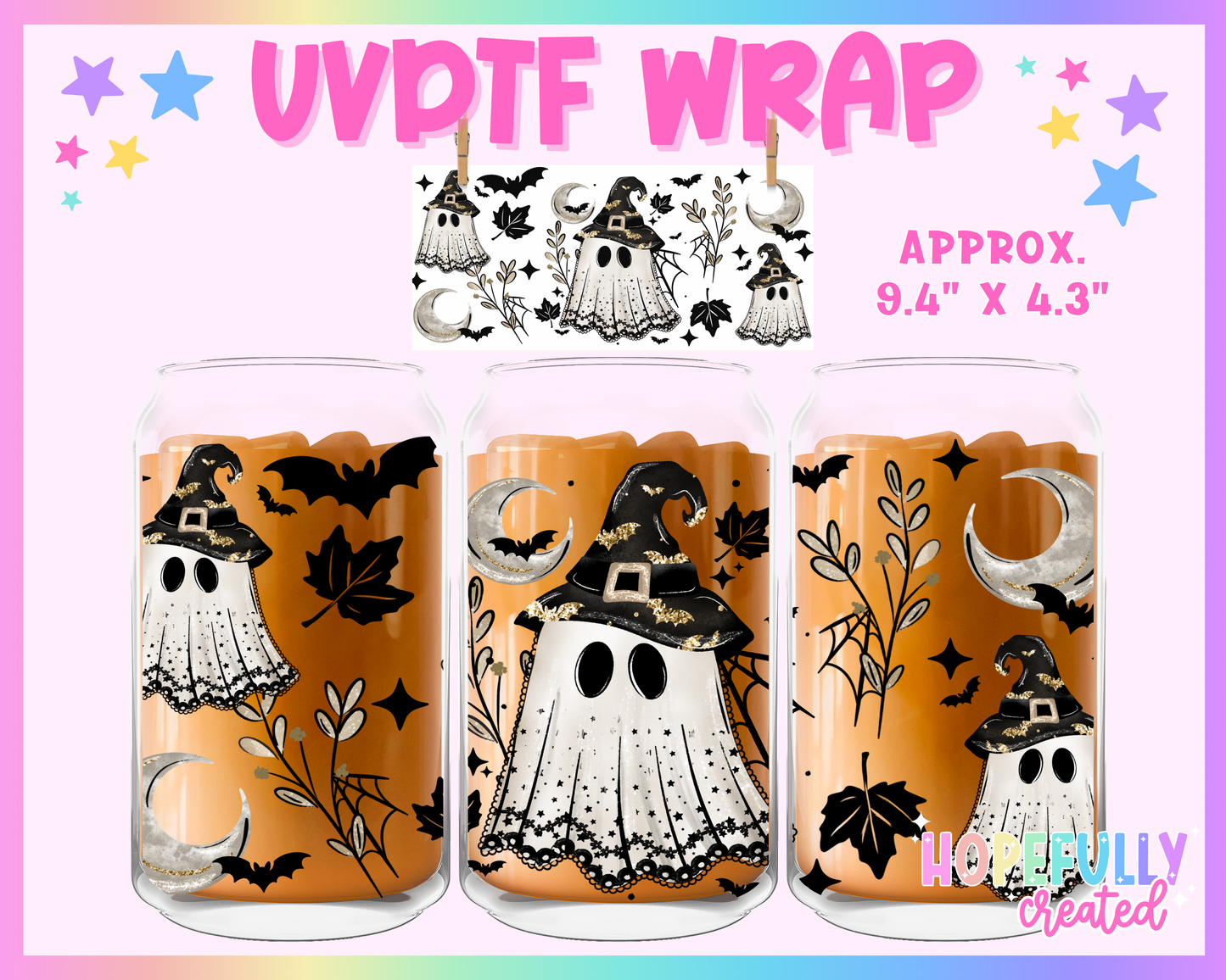 Witch Ghost UVDTF Glass Can Wrap