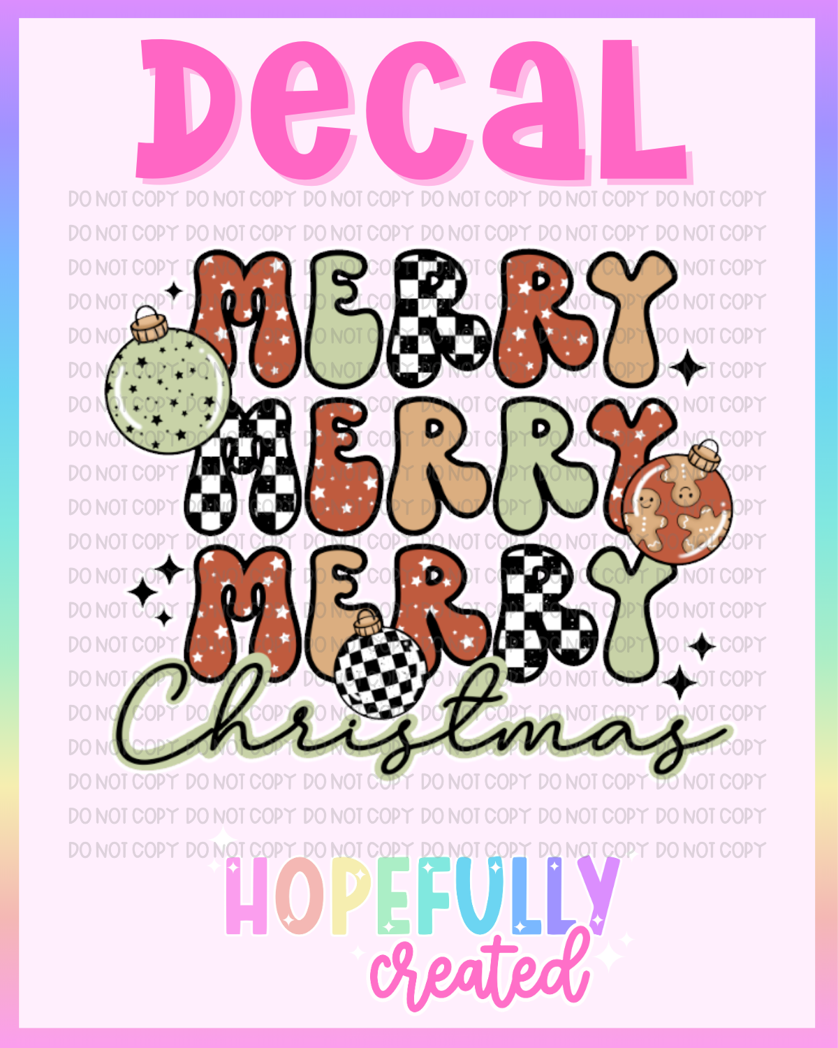 Merry Gingerbread Decal-1154