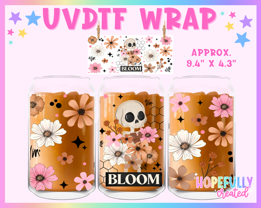 Bloom UVDTF Glass Can Wrap