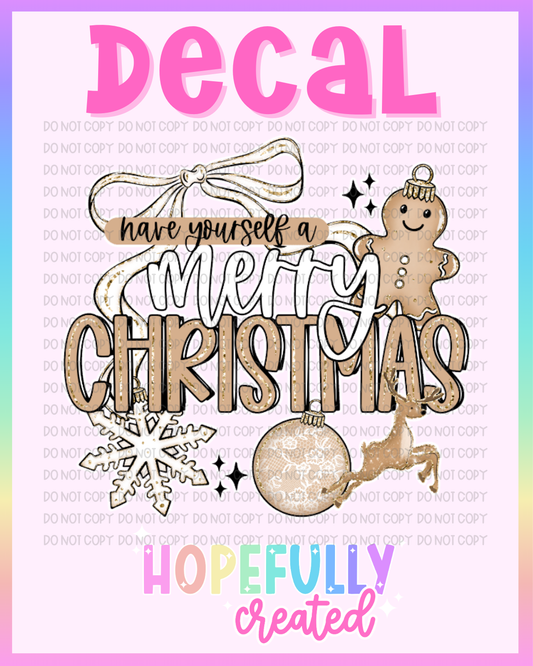 Merry Christmas Gingerbread Decal-1156