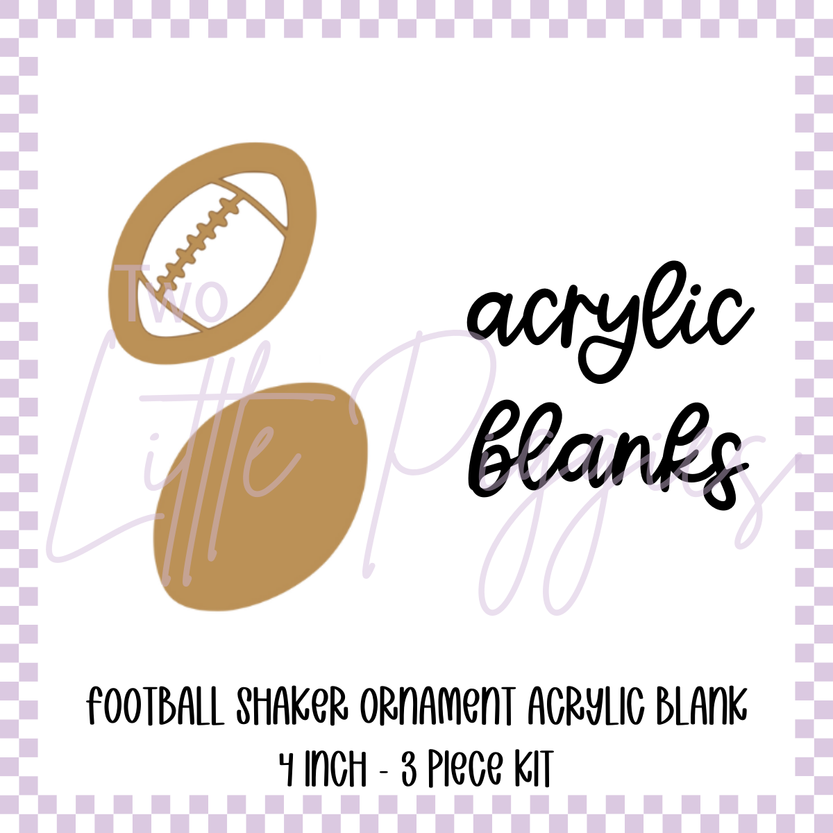 Acrylic Blank - Shaker/Snow Globe - Football Ornament/Keychain