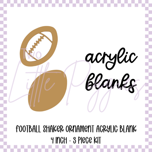 Acrylic Blank - Shaker/Snow Globe - Football Ornament/Keychain
